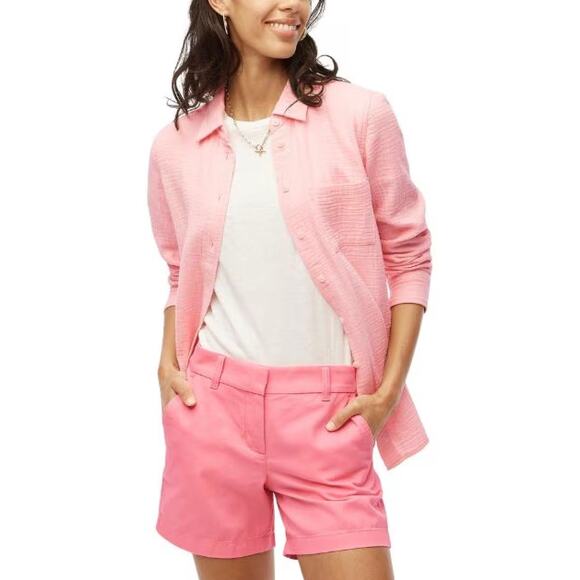 J.Crew Garment-Dyed Stretch Cargo Shorts in Dusty Rose Pink‎ - Size 00 - Picture 1 of 10